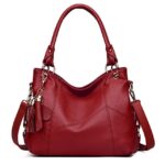 Leather tassel soft leather shoulder bag